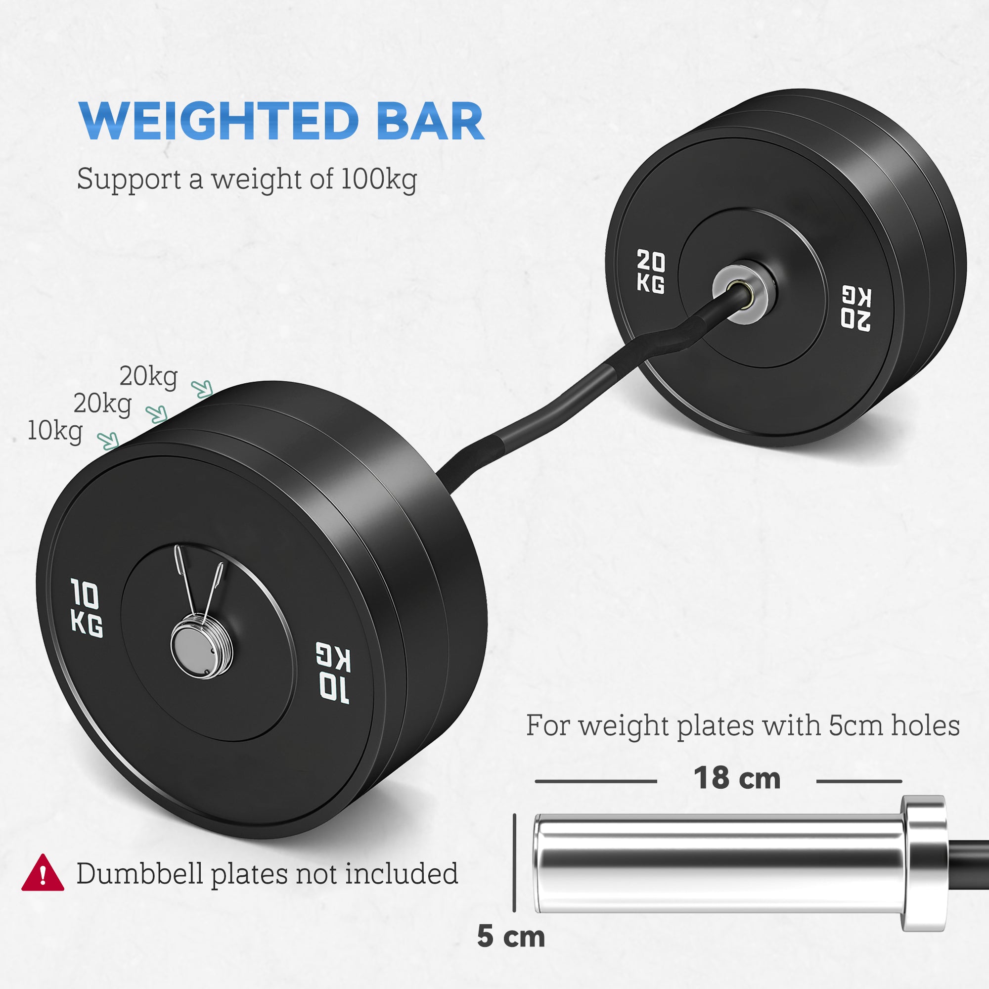 Barbell Bar with Spring Clips (8kg)