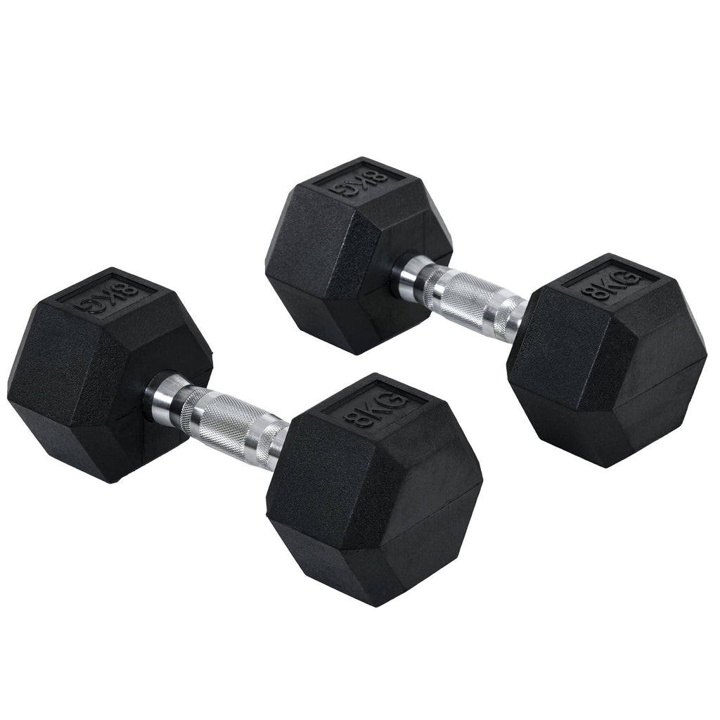 2x8kg Hex Dumbbell