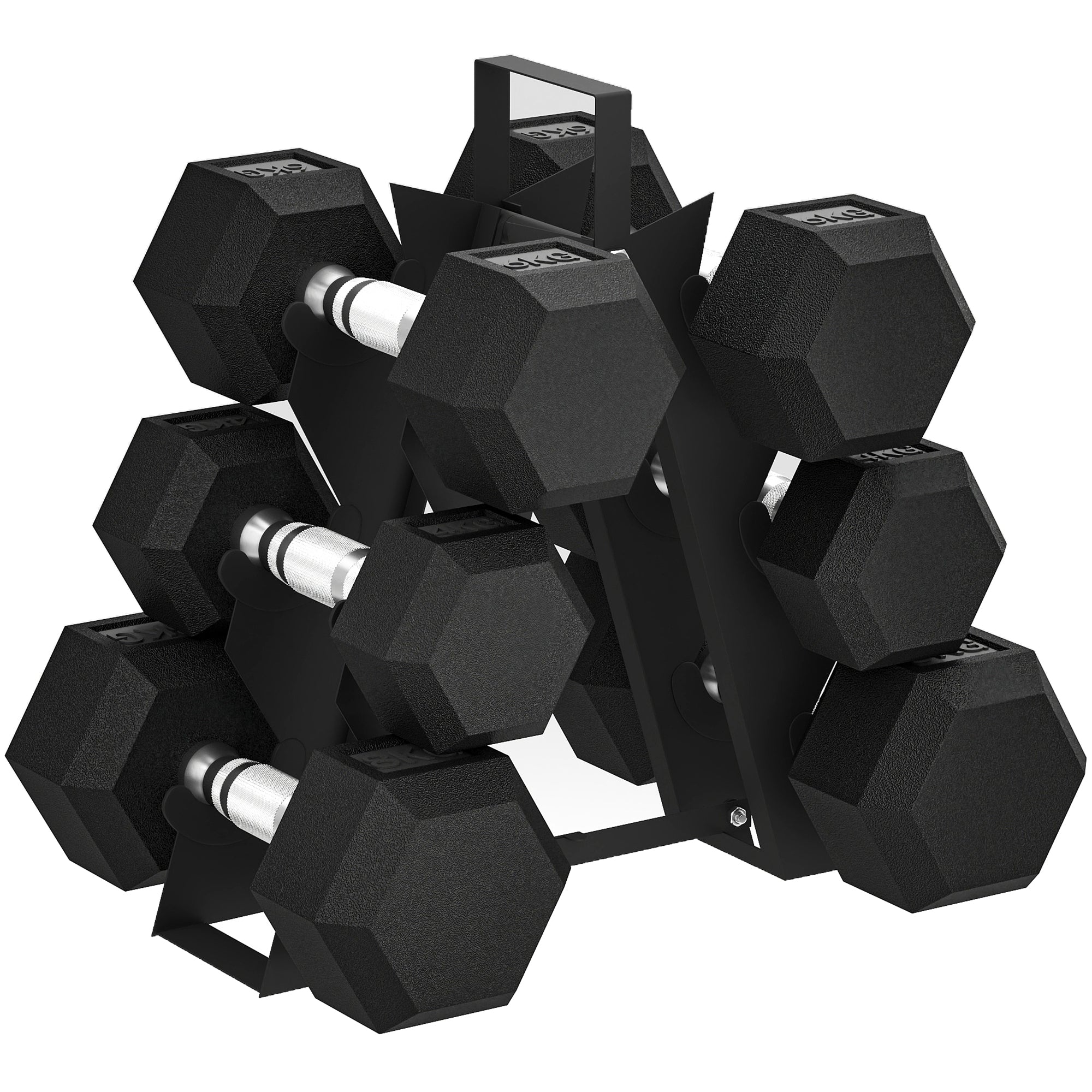 Dumbbell Storage with Dumbbells  (2 X 2kg, 2 X 5kg, 2 X 8kg)