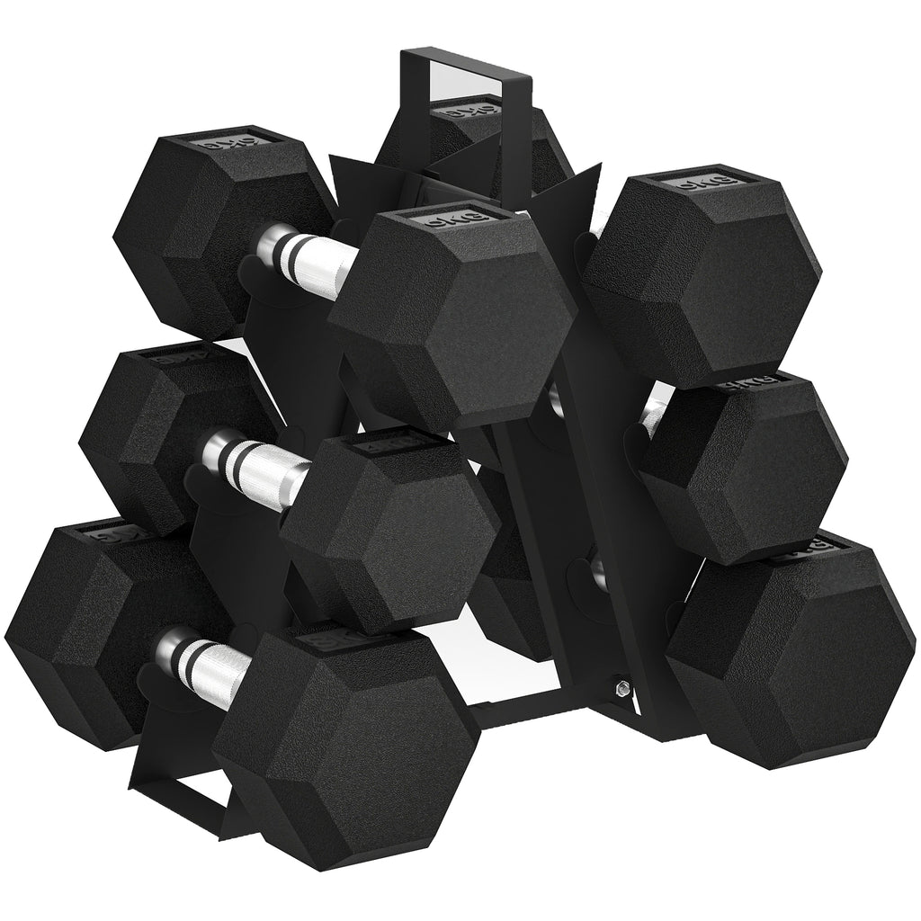 Dumbbell Storage with Dumbbells  (2 X 2kg, 2 X 5kg, 2 X 8kg)