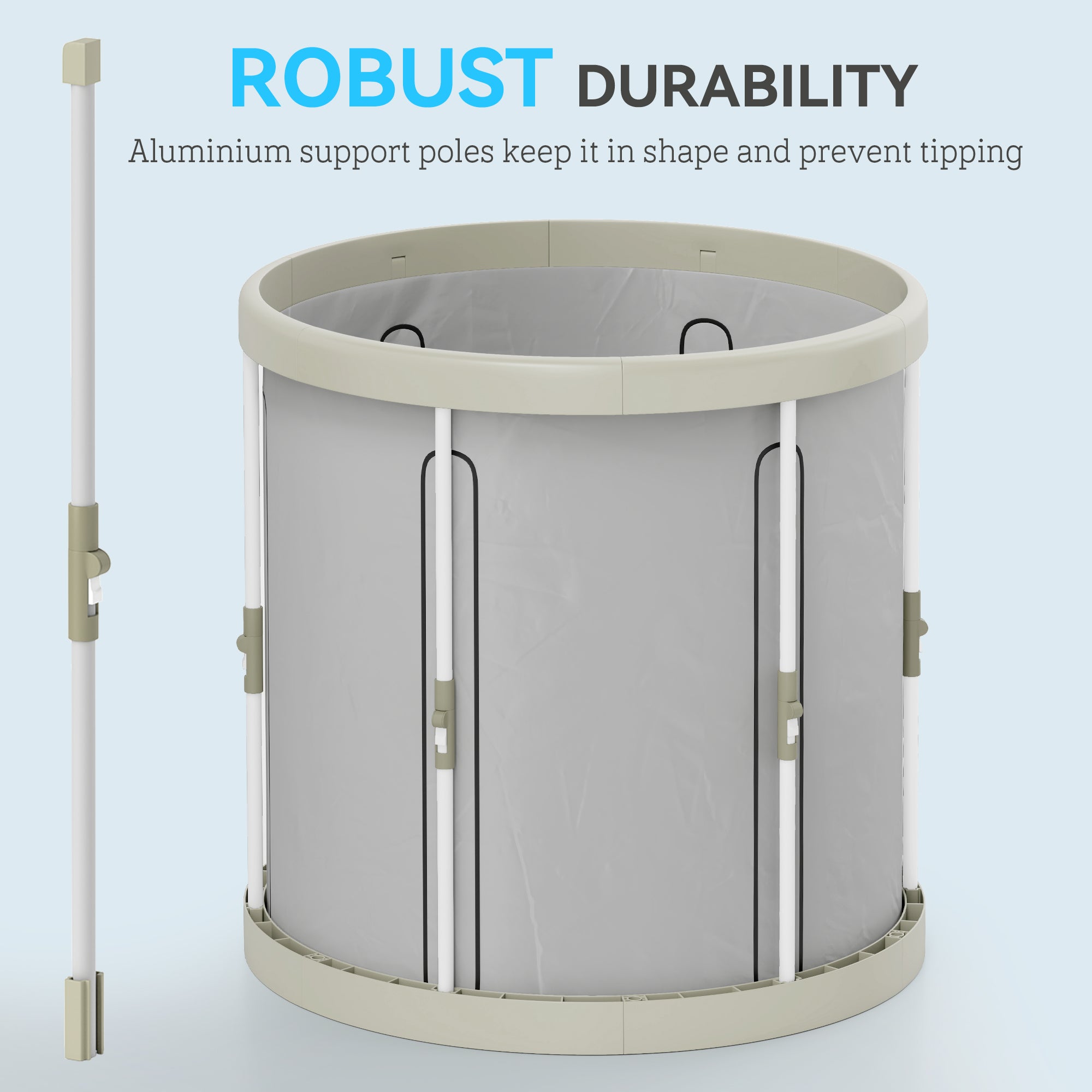 SPORTNOW 210L Outdoor Ice Bath Tub, With Lid, Cover, Carry Bag, Black