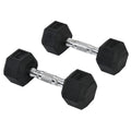 2x5kg Rubber Dumbbell Sports Hex Weights Sets Gym Fitness Lifting Home