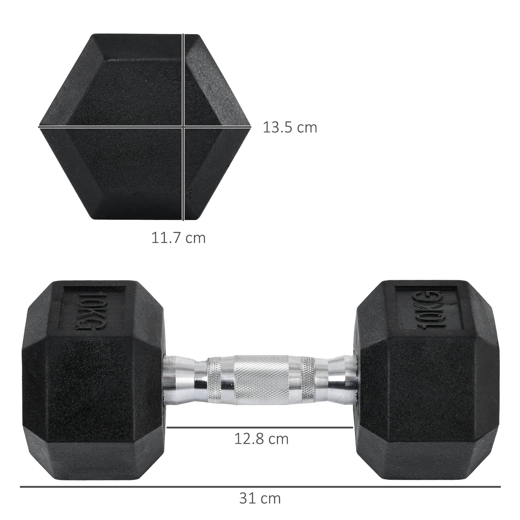 2x10kg Hex Dumbbells