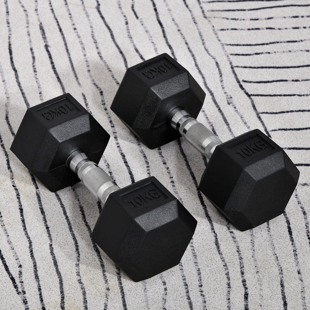 2x10kg Hex Dumbbells