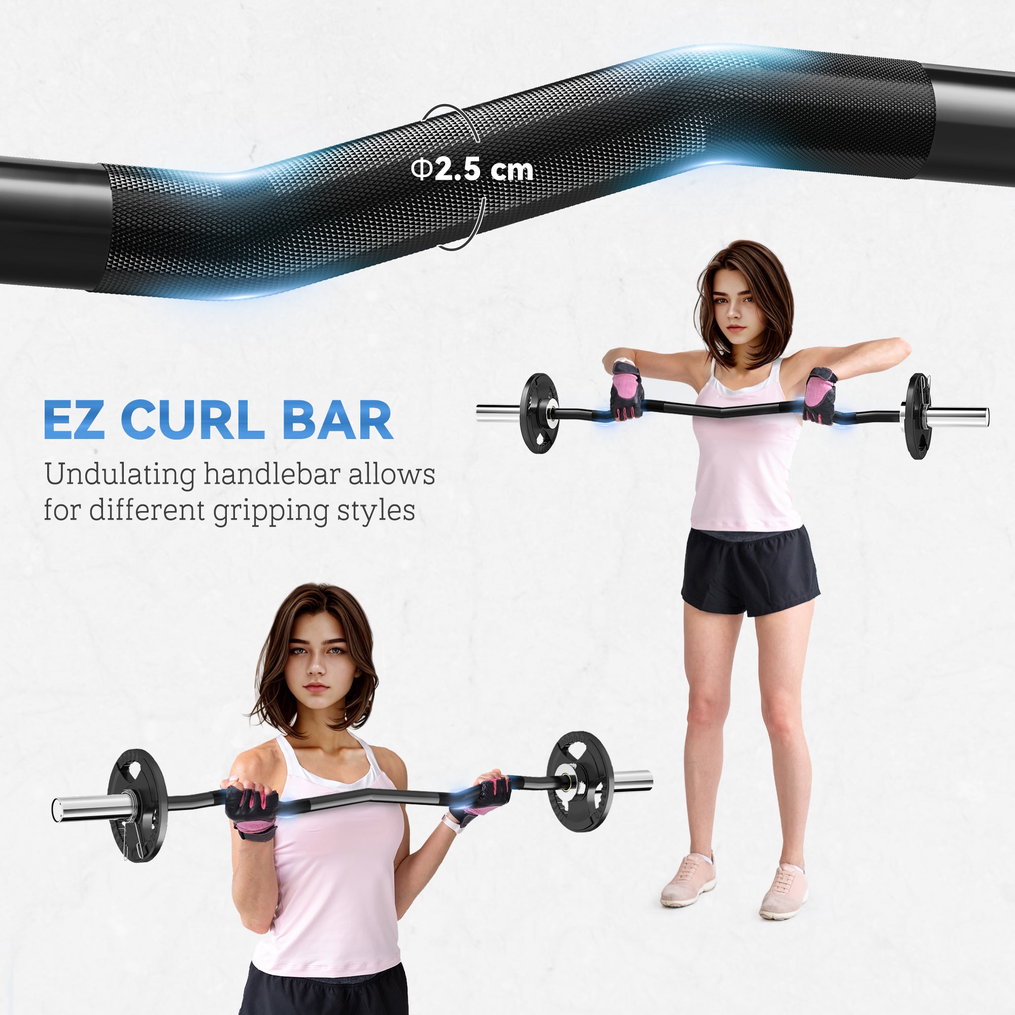 Barbell Bar with Spring Clips (8kg)