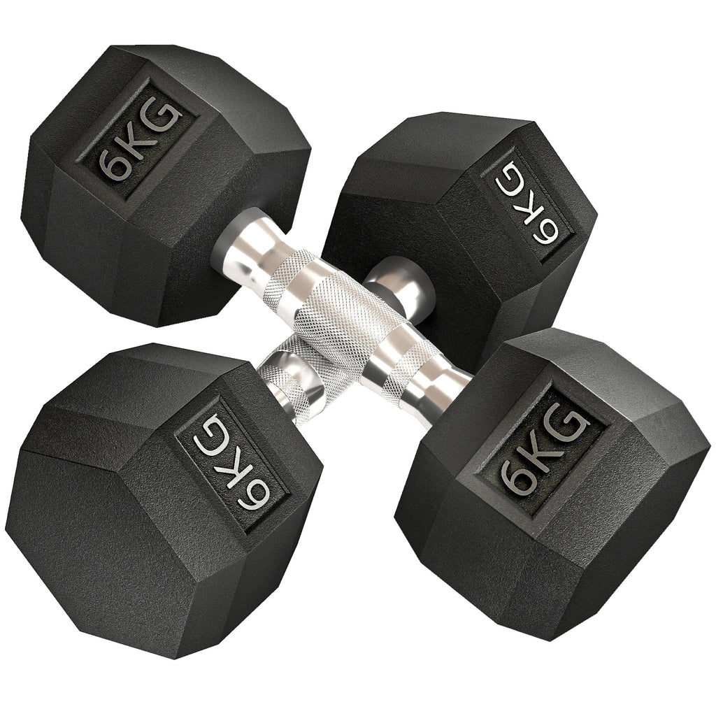 2x6kg Hex Dumbbells
