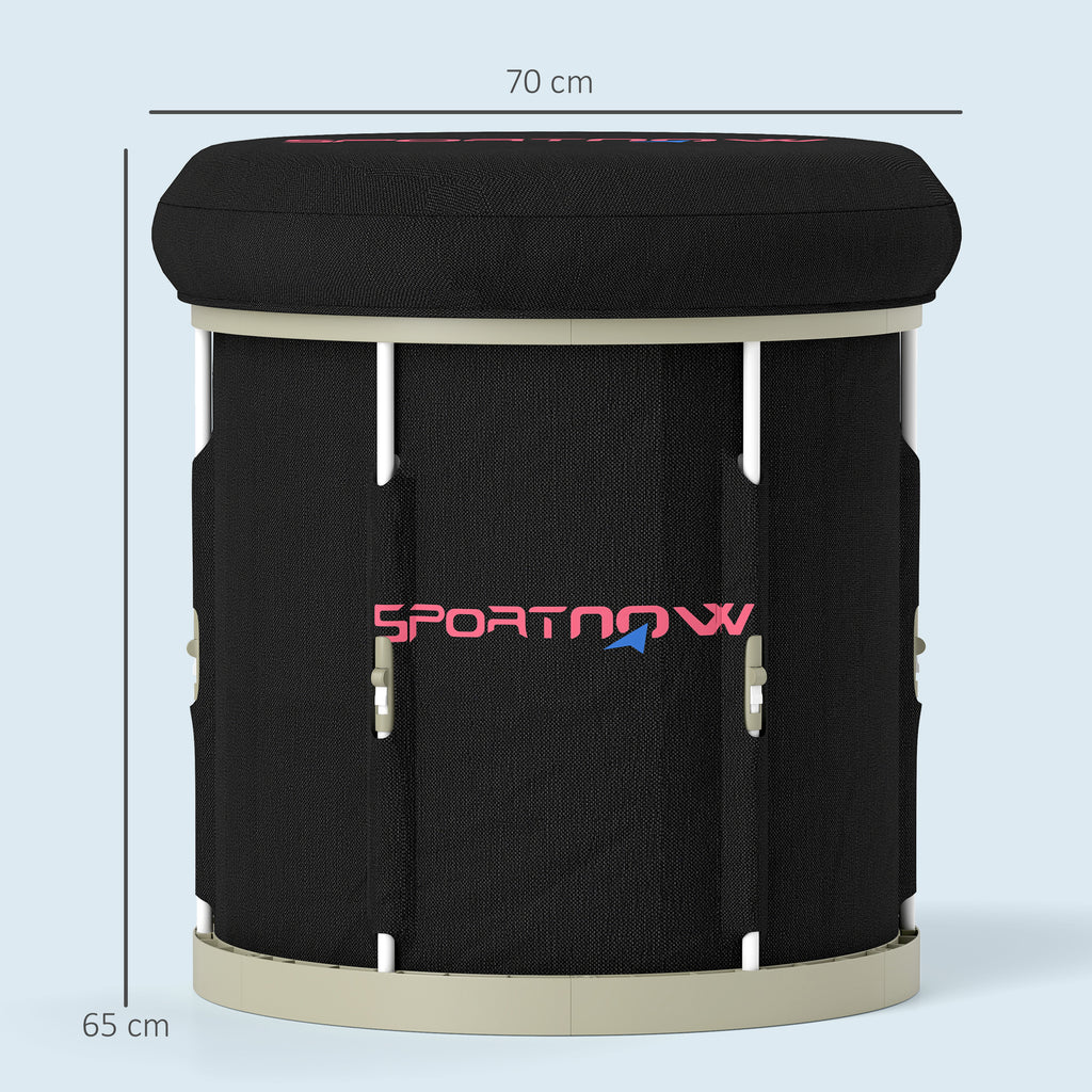 SPORTNOW 210L Outdoor Ice Bath Tub, With Lid, Cover, Carry Bag, Black