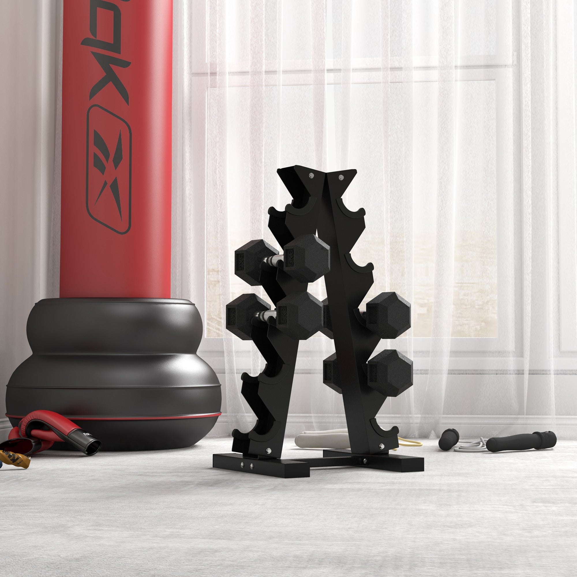 2x5kg Rubber Dumbbell Sports Hex Weights Sets Gym Fitness Lifting Home